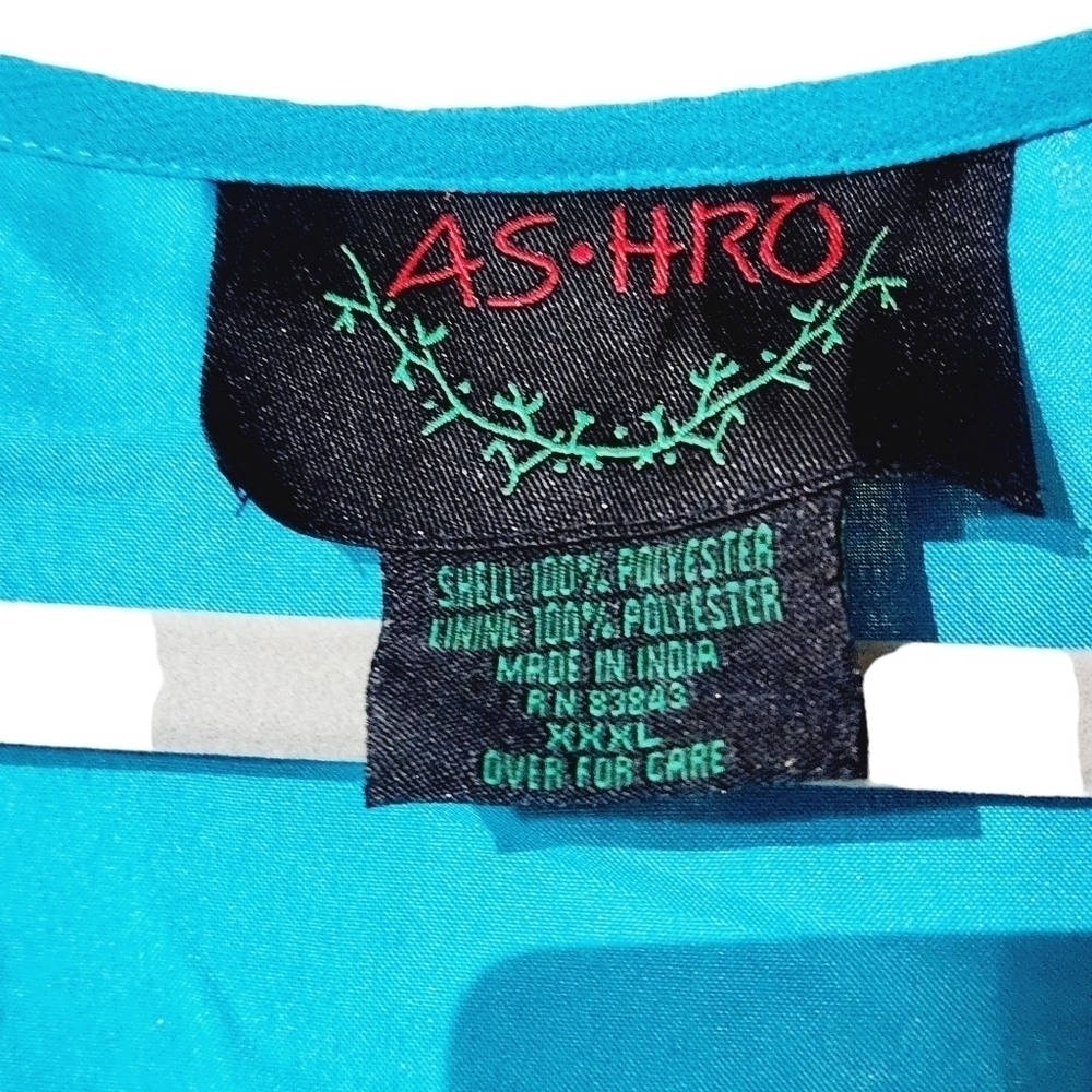 Ashro Women's Aqua Embellished Elegant Evening Flowy Gown Sz: 3X - Picture 9 of 9